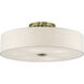 Monroe 6 Light 30 inch Antique Brass Semi Flush Mount Ceiling Light, Extra Large