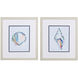 Pop Shell Study Blue and Orange and Green Framed Art