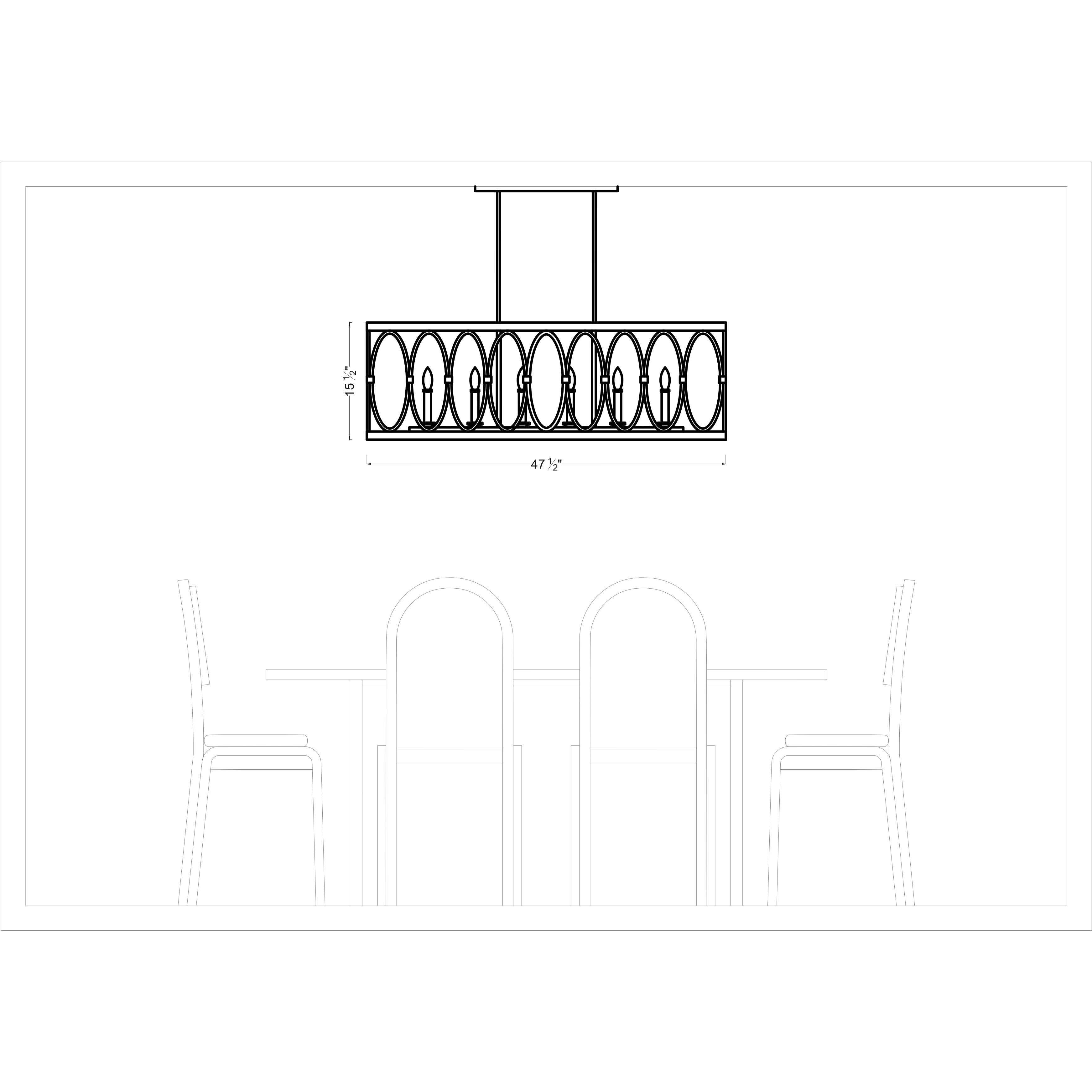 Sean Lavin Patrice 6 Light 47.5 inch Deep Abyss Linear Chandelier Ceiling Light