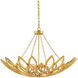 Allemande 4 Light 30 inch Contemporary Gold Leaf Chandelier Ceiling Light