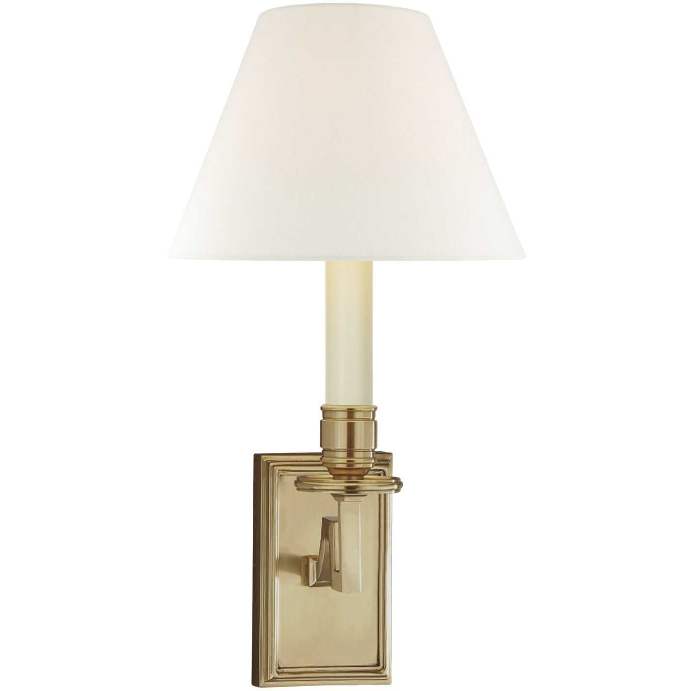 Alexa Hampton Dean 1 Light 6.5 inch Natural Brass Library Sconce Wall Light in Linen