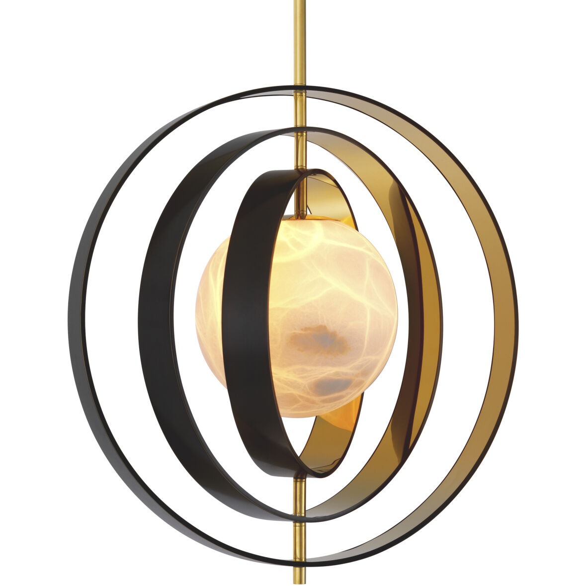 Pearl 1 Light 27.56 inch Bronze Highlight with Gold with Alabaster Chandelier Ceiling Light