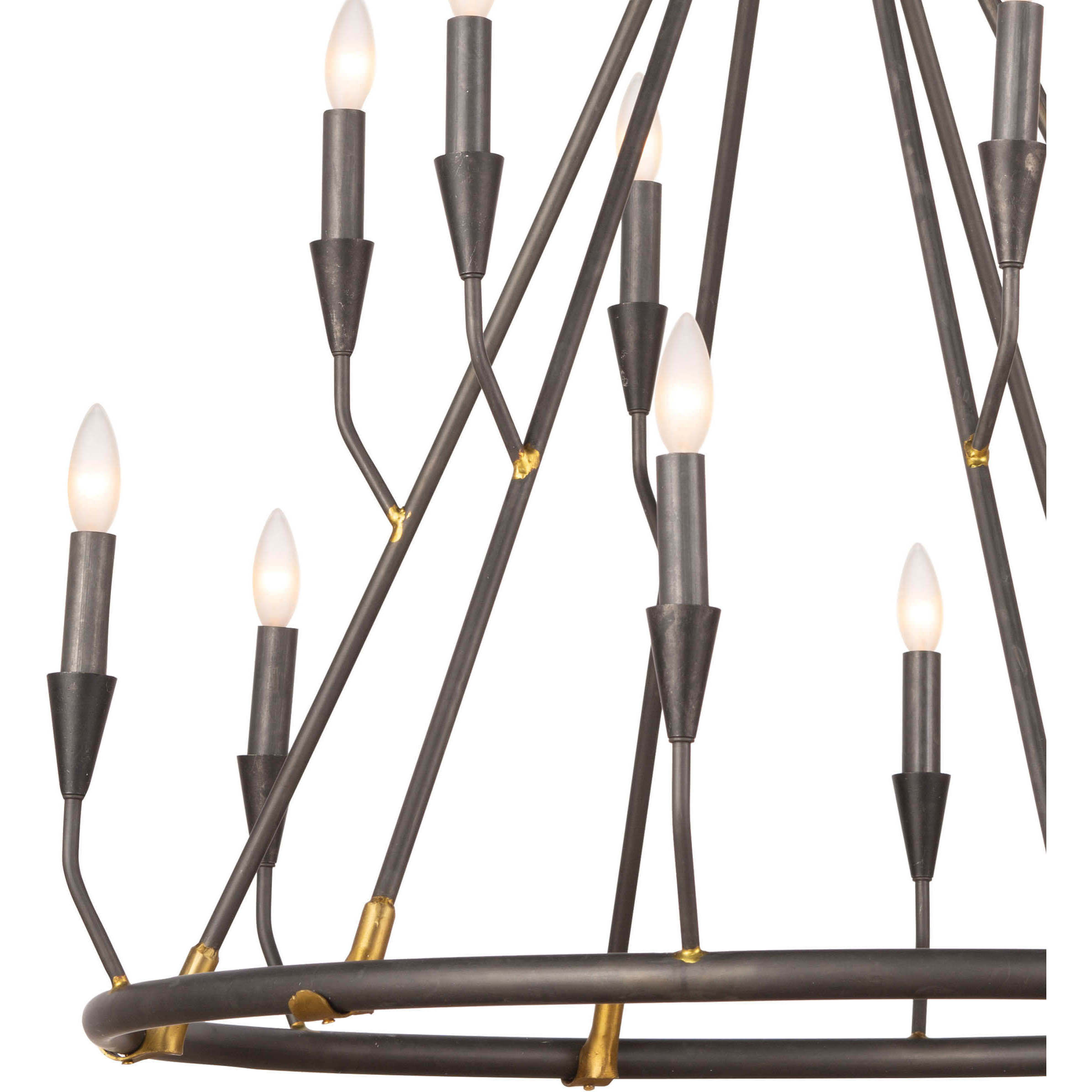Sierra 12 Light 35.5 inch Blackened Steel Chandelier Ceiling Light