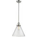 Franklin Restoration Cone LED 12 inch Black Antique Brass Mini Pendant Ceiling Light in Seedy, Franklin Restoration