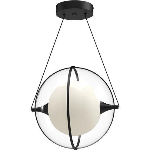 Aries LED 12.13 inch Black Pendant Ceiling Light in Frosted Internal Glass