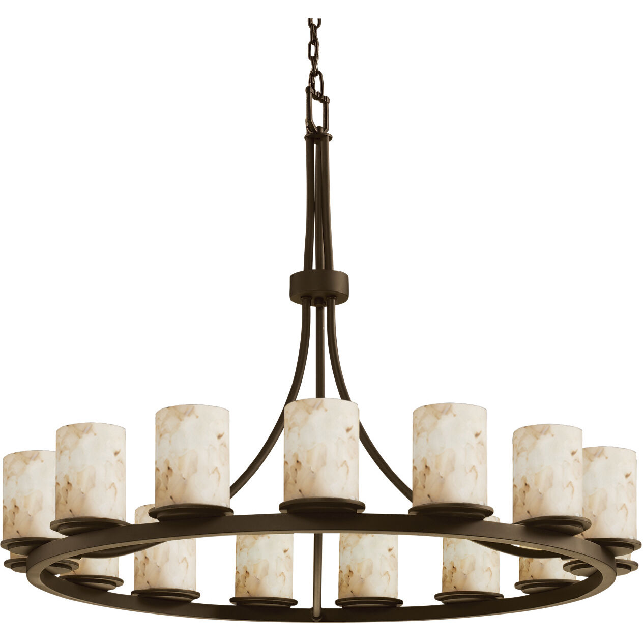 Alabaster Rocks 15 Light 42 inch Dark Bronze Chandelier Ceiling Light in Incandescent