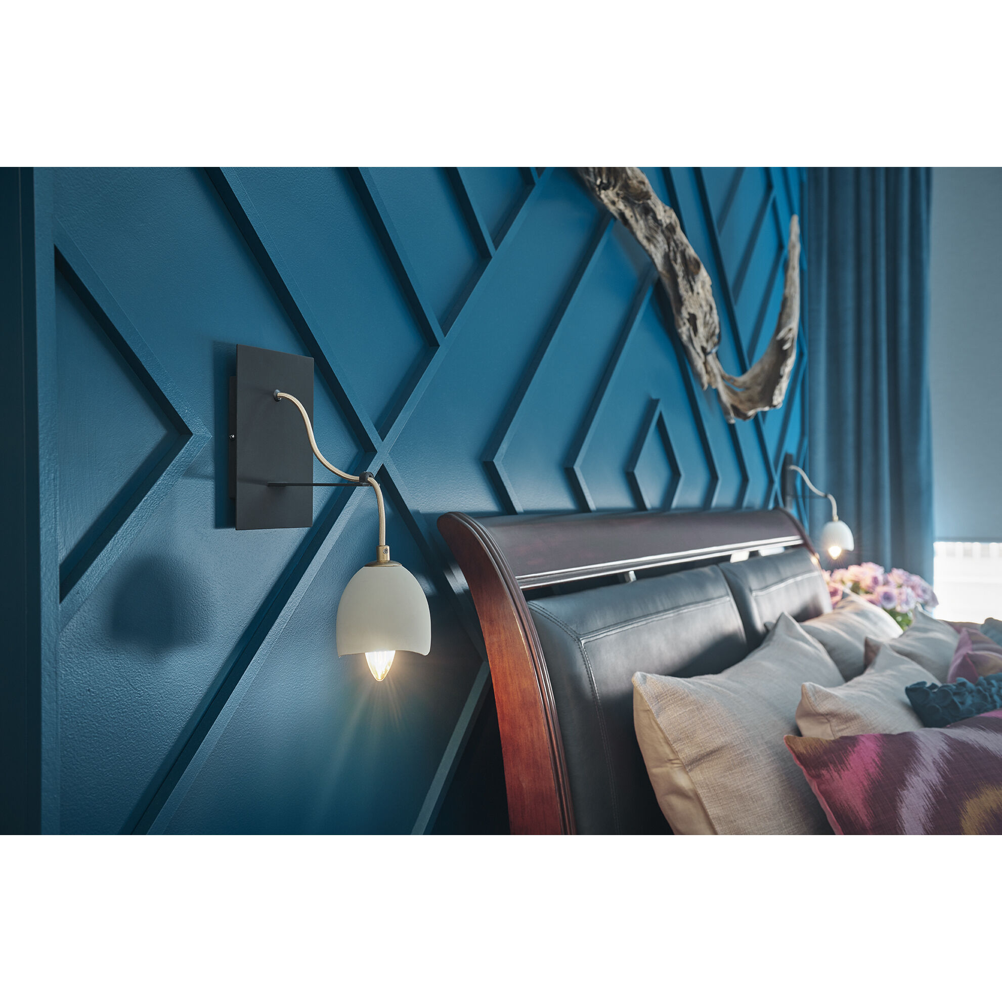 Lisa McDennon Nula 1 Light 5 inch Shell White with Gold Leaf Indoor Wall Sconce Wall Light