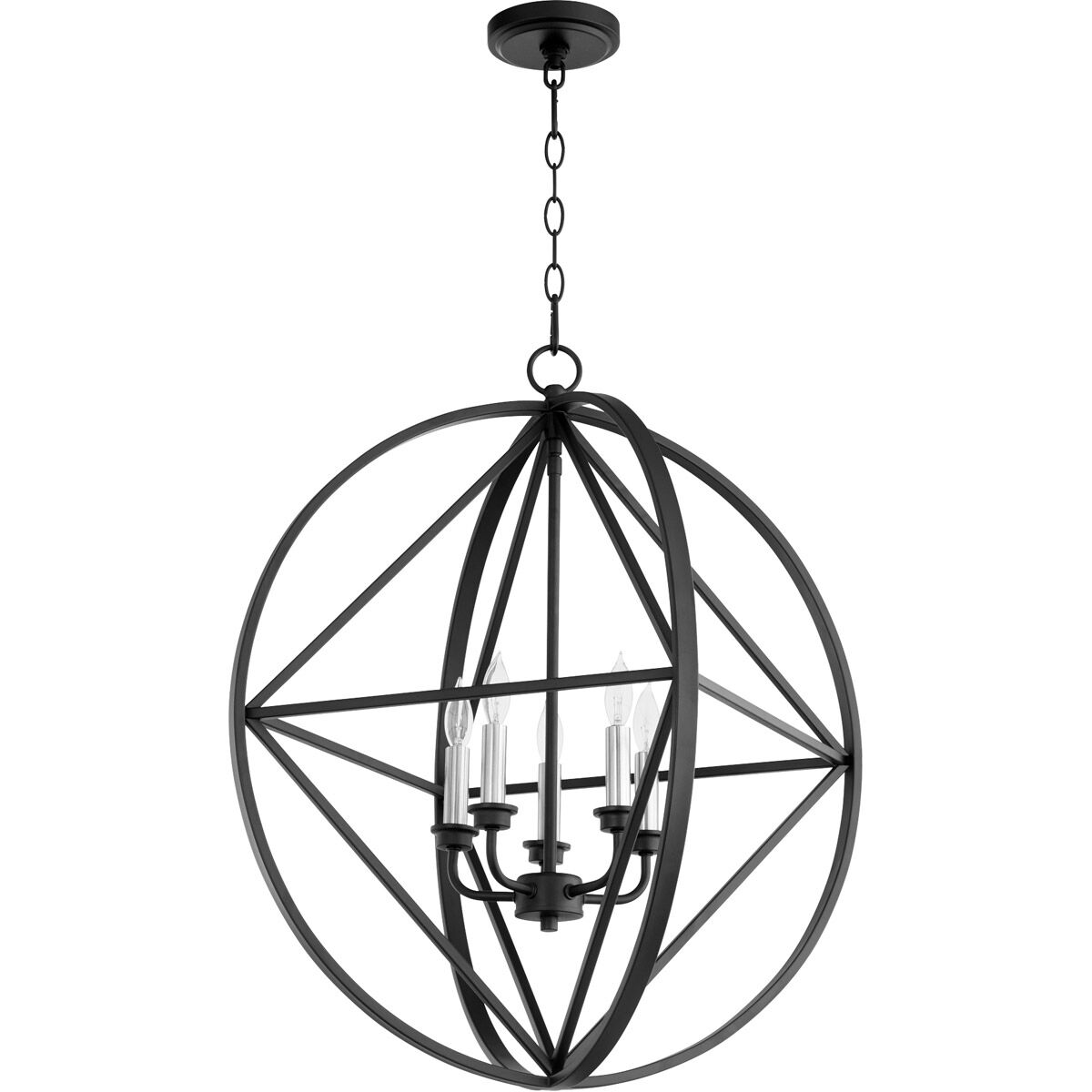 Prolate 5 Light 24 inch Noir Pendant Ceiling Light