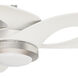 Inez 60 inch Brushed Nickel with Fresh White Blades Outdoor Ceiling Fan