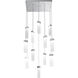 Parallel LED Classic Silver Chandelier Ceiling Light, Square Multi-Port
