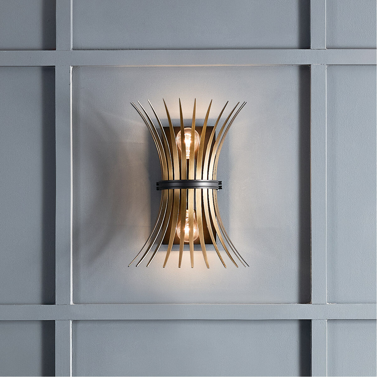 2 light black wall sconce online