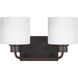 Canfield 2 Light 14.25 inch Bronze Wall Bath Fixture Wall Light