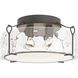 Bow 4 Light 19.6 inch Dark Smoke Semi-Flush Ceiling Light in Water, Large