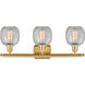Ballston Belfast LED 26 inch Satin Gold Bath Vanity Light Wall Light in Clear Crackle Glass, Ballston