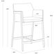 Bernadette 37.75 inch Kendall Grey Counter Stool