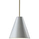 Radiance 1 Light 9.5 inch White Crackle Pendant Ceiling Light in Antique Brass, Incandescent
