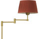 Corbin 62.4 inch 40.00 watt Antique Brass Floor Lamp Portable Light in Orange Pleated Shade