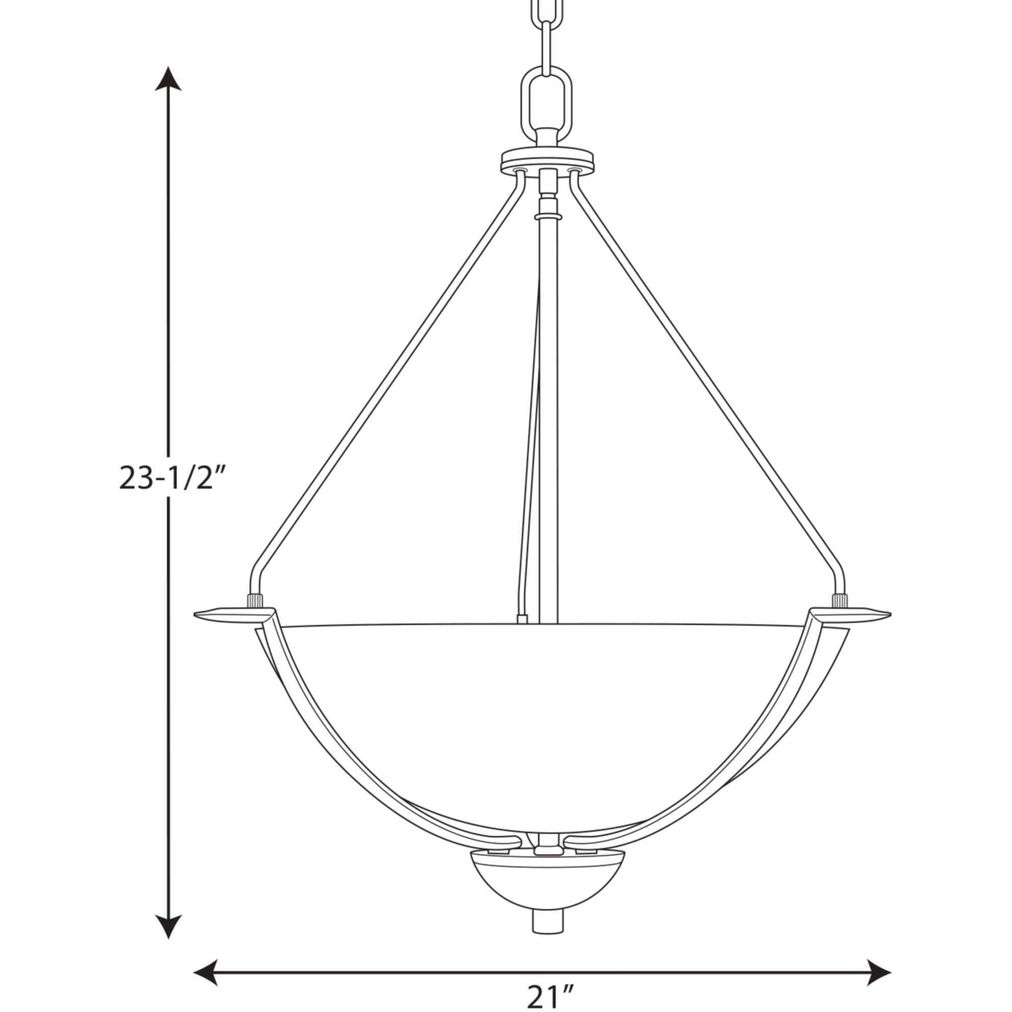 Bravo 3 Light 21 inch Antique Bronze Inverted Pendant Ceiling Light
