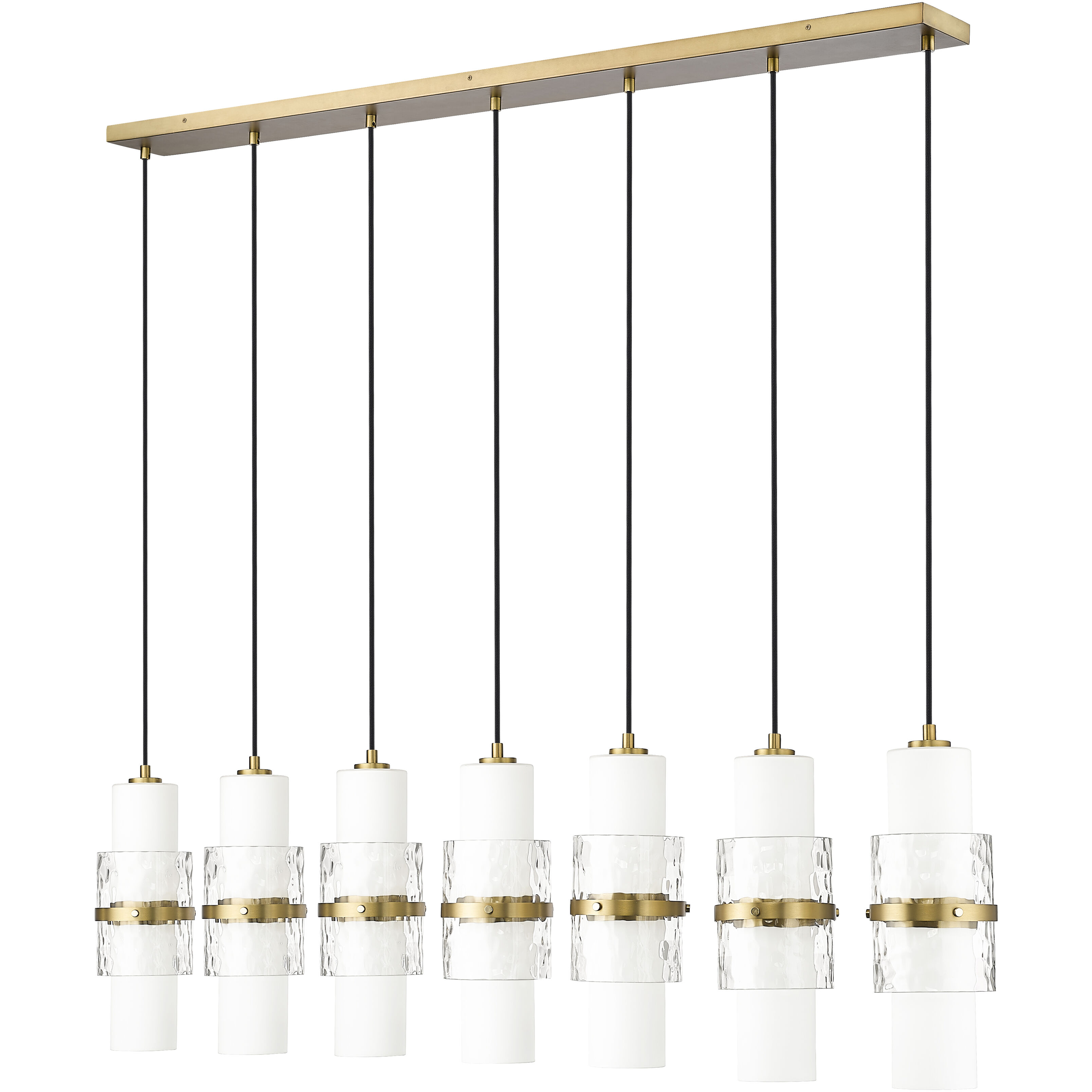 Cayden 7 Light 54 inch Modern Gold Linear Chandelier Ceiling Light