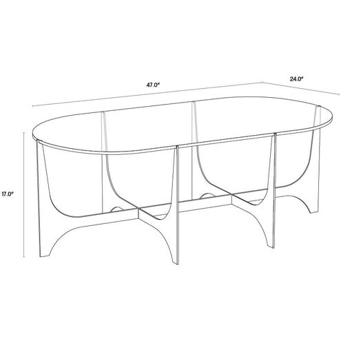 Juliane 47 X 24 inch Clear / Antique Brass Coffee Table