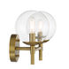 Auresa 2 Light 16 inch Soft Brass Bath Light Wall Light