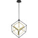 Anson LED 23.5 inch Matte Black and Gold Pendant Ceiling Light