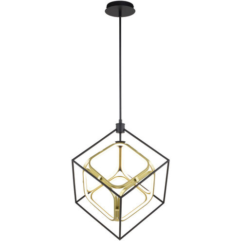 Anson LED 23.5 inch Matte Black and Gold Pendant Ceiling Light