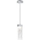 Parallel LED 2.3 inch Classic Silver Pendant Ceiling Light in 3000K LED, Clear Granite