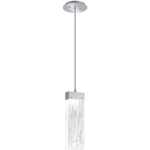 Parallel LED 2.3 inch Classic Silver Pendant Ceiling Light in 3000K LED, Clear Granite