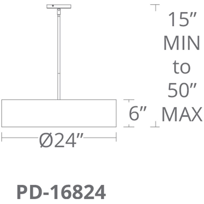 Metropolis LED 24 inch Brushed Nickel Pendant Ceiling Light in 24in.