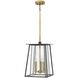 Walker LED 12 inch Buckeye Bronze with Heritage Brass Outdoor Hanging Lantern