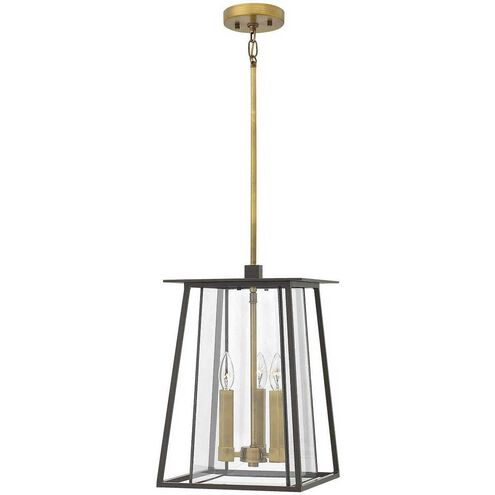 Walker LED 12 inch Buckeye Bronze with Heritage Brass Outdoor Hanging Lantern