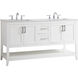 Aubrey 60 X 22 X 34 inch White and Brushed Nickel with Calacatta Quartz Vanity Sink Set