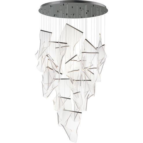 Rinkle LED 36.25 inch Brushed Gunmetal Multi-Light Pendant Ceiling Light in Brushed Champagne