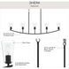Jheni 5 Light 46 inch Matte Black Linear Chandelier Ceiling Light
