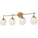 Alora Mood Nouveau 4 Light 35.5 inch Aged Gold Bath Vanity Light Wall Light