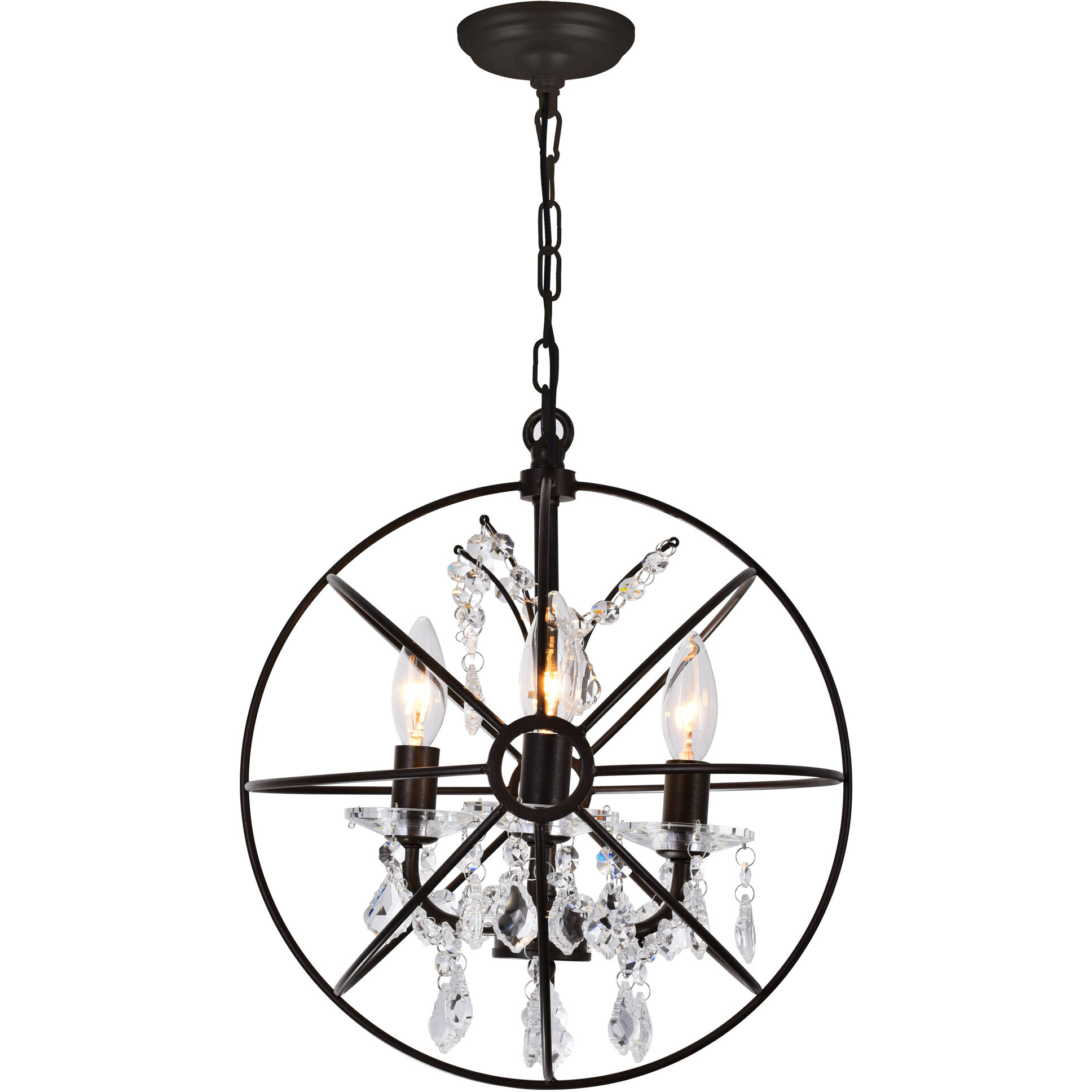 Campechia 3 Light 13 inch Brown Up Mini Chandelier Ceiling Light