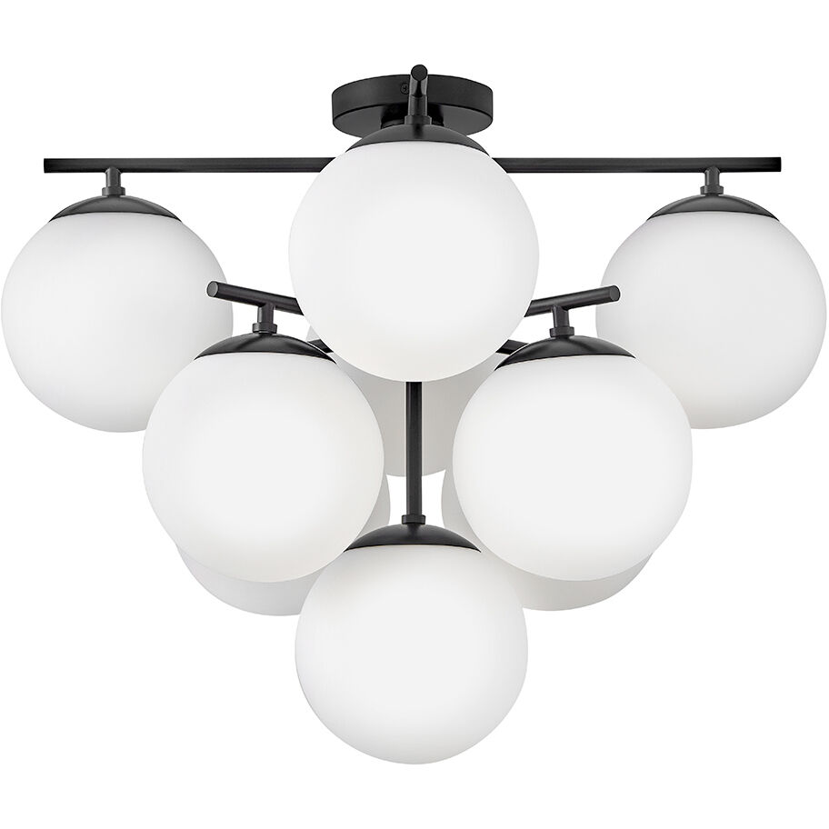 Julep 9 Light 24 inch Black Semi-flush Mount Ceiling Light