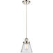 Ballston Small Cone 1 Light 6 inch Polished Nickel Mini Pendant Ceiling Light in Seedy Glass
