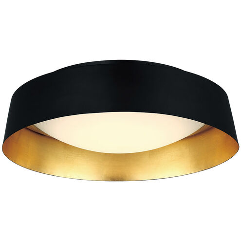 Gilt LED 18.13 inch Black Gold Leaf Flush Mount Ceiling Light