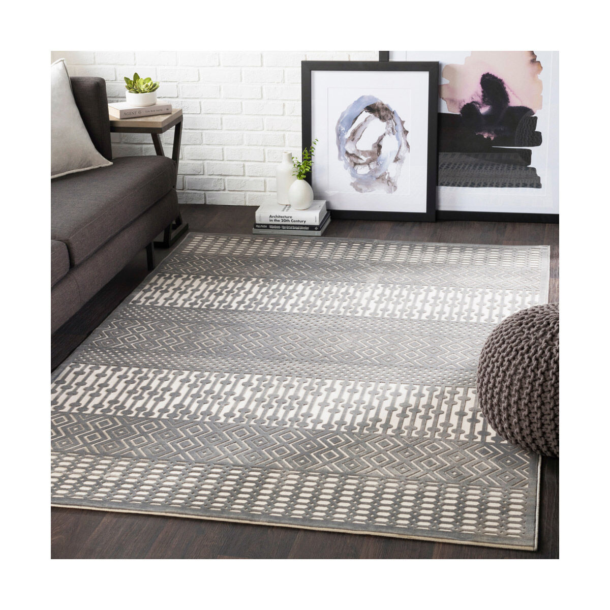 Aesop 87 X 63 inch Sea Foam/Beige Rugs, Rectangle