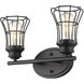 Piers 2 Light 16 inch Matte Black Vanity Light Wall Light