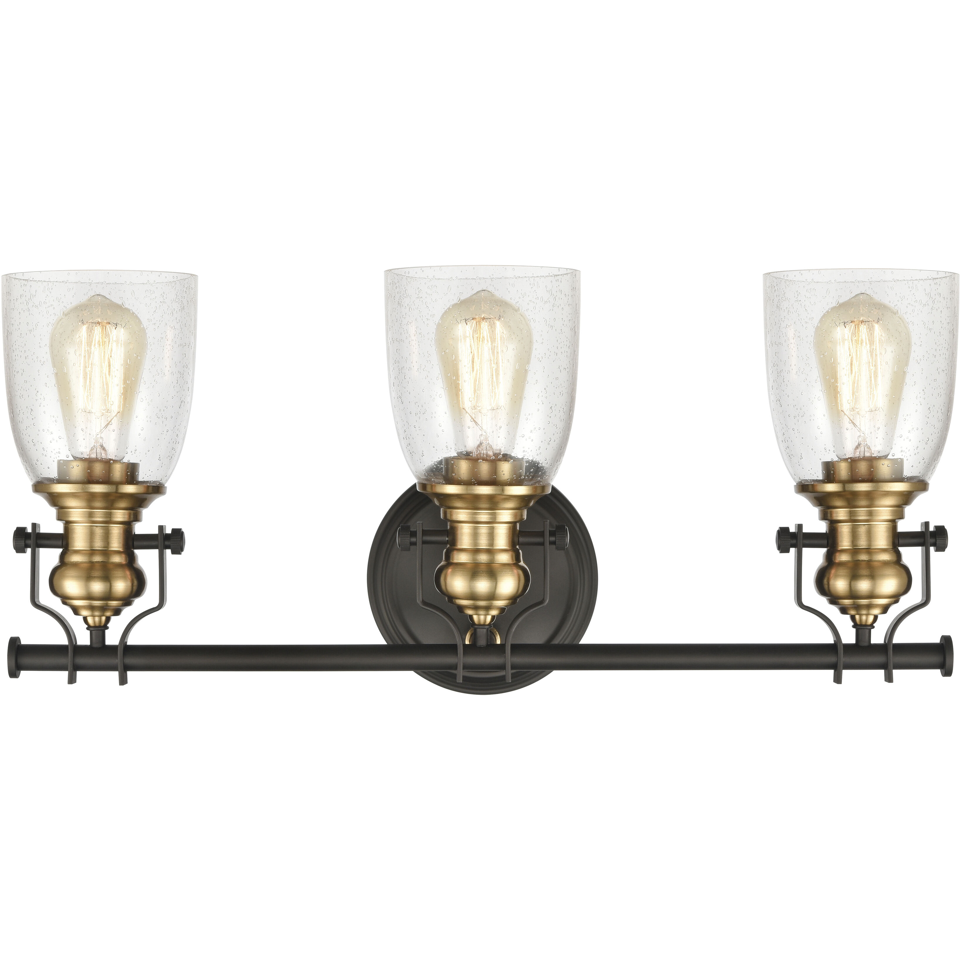 Chadwick Vanity Light Wall Light in Oil Rubbed Bronze with Satin Brass