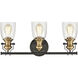 Chadwick Vanity Light Wall Light in Oil Rubbed Bronze with Satin Brass
