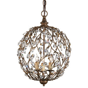 Crystal Bud 3 Light 13 inch Cupertino Chandelier Ceiling Light