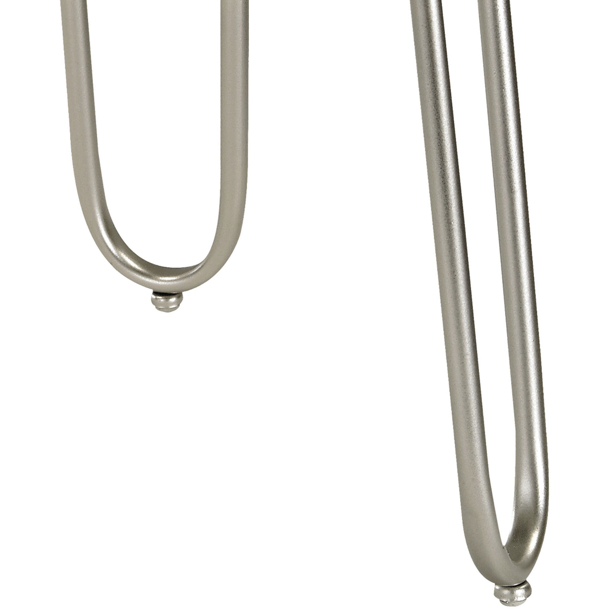 Betty 20.5 inch White with Silver Vanity Stool