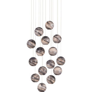 Palatino 15 Light 24 inch Silver Multi-Drop Pendant Ceiling Light