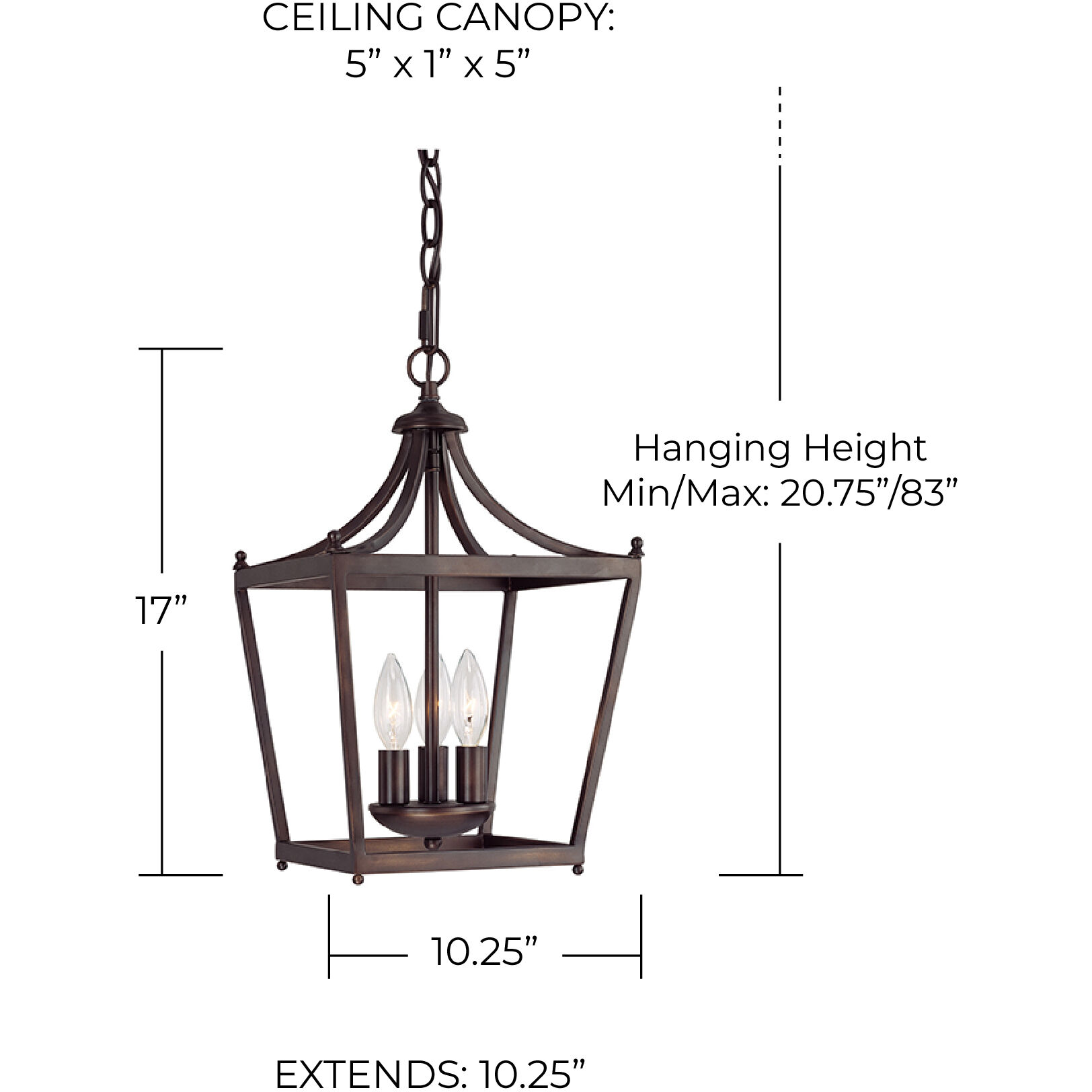 Esme 3 Light 10 inch Burnished Bronze Foyer Ceiling Light