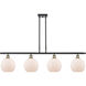 Ballston Athens LED 48 inch Black Antique Brass Island Light Ceiling Light in Matte White Glass, Ballston
