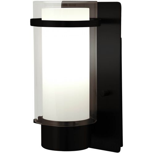 Essex Sconce Wall Light in Graphite, Half Opal Glass